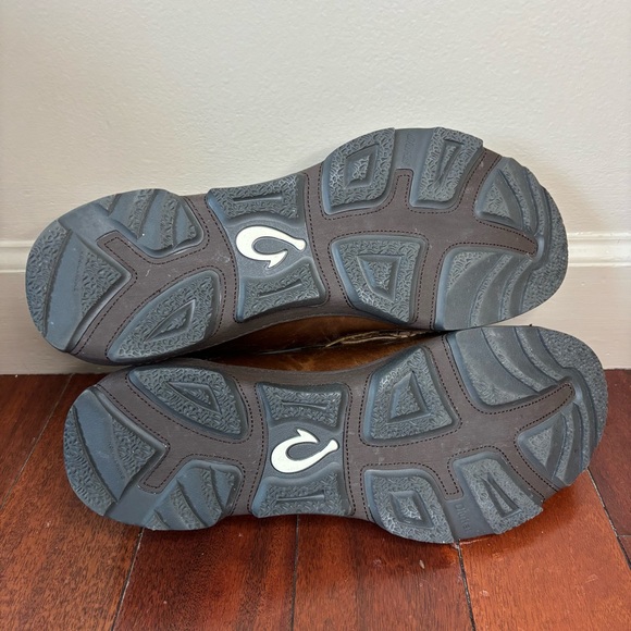 OluKai sz 12 Na’i WP Leather Slip On Waterproof Drop Heel Loafers Brown - Picture 8 of 8